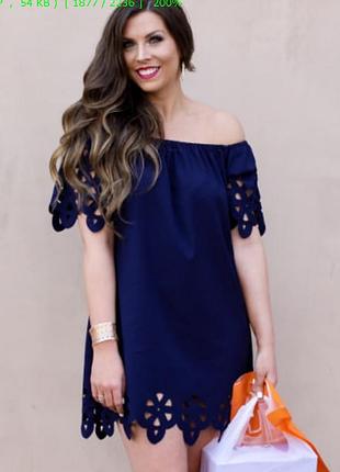 Ошатна чорна сукня-плаття з вибитим малюнком та откритими плечима мега батал shein