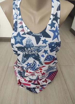 Майка модная стильная с стразами. сша.