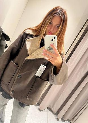 Дублёнка zara искусственная кожа
