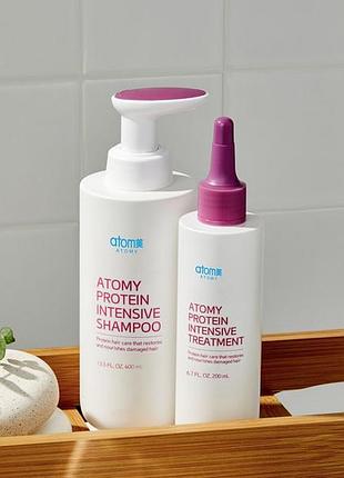 Набор для волос протеиновый. шампунь 400 мл и тритмент 200 мл. atomy protein intensive hair care s