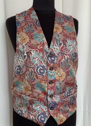 Жилет шелковый жаккард винтажный george р.l