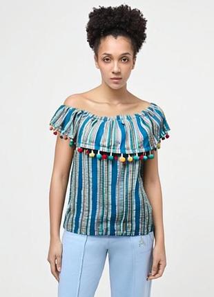 186. отличная хлопковая блузка с декором популярного бренда из крупнобритани f&amp;f