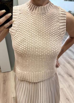 Жилет вʼязаний пудра h&m