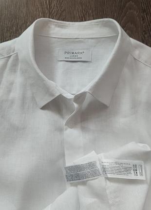Біла лляна сорочка оверсайз  від primark 4
