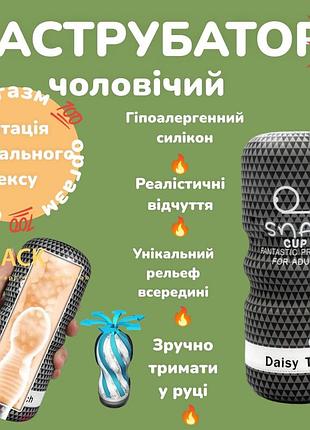 Мастурбатор чоловічий тубус імітація вагінального проникнення,багаторазовий, гіпоалергенний, реалістичний