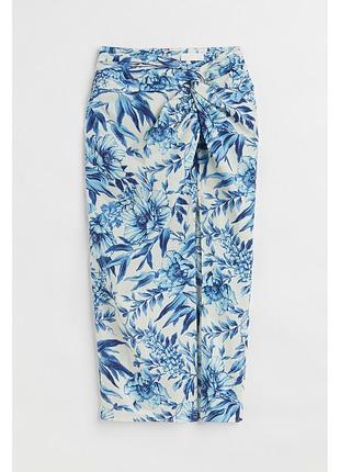 Юбка миди из смеси льна от h&m