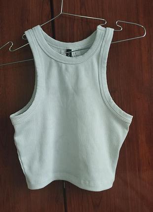 Светло-голубой топ в рубчик h&amp;m