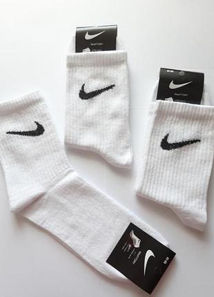Набор 6 пар мужские белые высокие носки nike найк 41-45р мужские носки найк1 фото