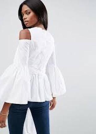 Топ asos з відкритими плечима, складчастою баскою