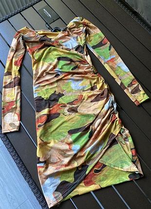 Стильна сукня міні по фігурі принт с8