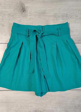 Шорти-спідниця з натурального льону zara розмір xs