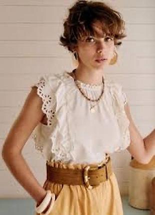 🔥🔥неймовірна шовкова блузка топ з мереживом sezane