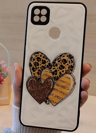 Чохол на xiaomi redmi 9c / 10a силіконова жіноча накладка з малюнком prisma brand серце