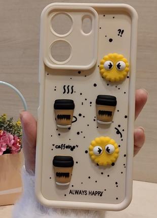 Чохол для poco c65 силіконовий з 3-d наклейками tpu toys case (білий)