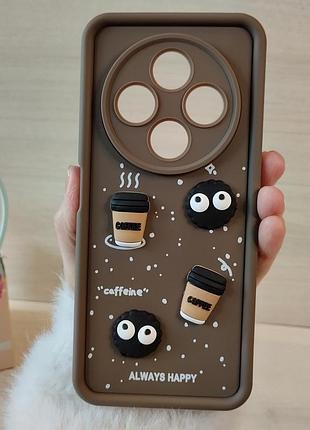 Чохол для poco c75 силіконовий з 3-d наклейками tpu toys case (коричневий)