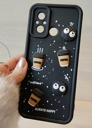 Чохол для xiaomi redmi 12c силіконовий з 3-d наклейками tpu toys case (чорний)