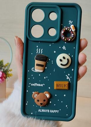 Чохол для xiaomi redmi note 13 4g силіконовий з 3-d наклейками tpu toys case (зелений)