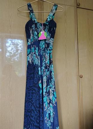 Платье новое макси со шлейфом коттон/полиестер р.44-46 whole folks