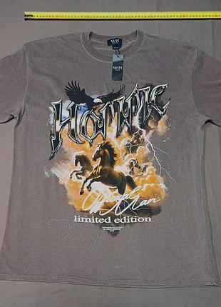 Плечи 55 см man boohooman футболка цвет шоколад size m