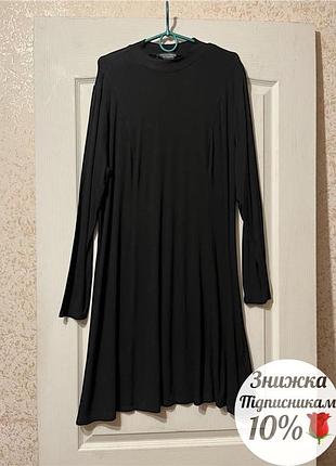 Натуральное черное платье батал 56-58 (10)