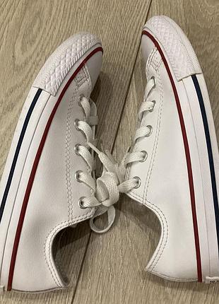 Білі шкіряні кеди converse оригінал 4