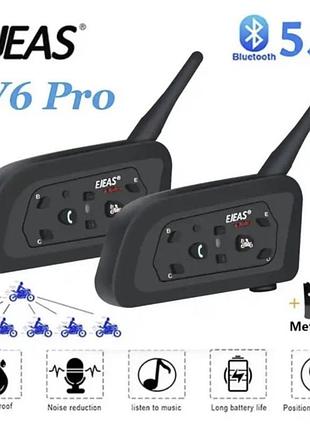 Нова мотогарнітура інтерком v6 1200 pro ejeas 2шт.