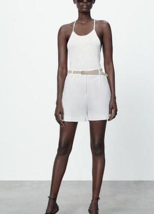 Білі шорти zara висока посадка
