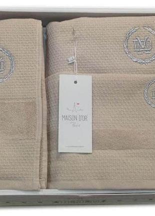 Набір рушників maison d'or bonni beige 30*50, 50*100, 70*140