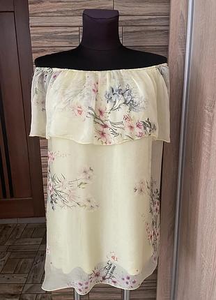 Блуза з шифону на трикотажній підкладці xl-xxl