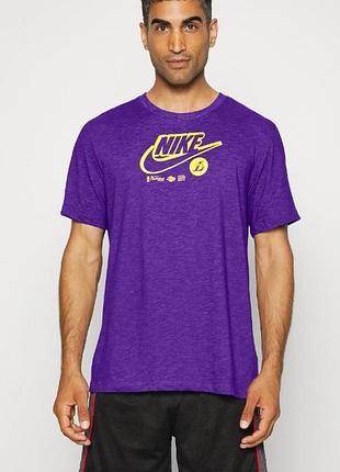 Футболка nike dri-fit nba los angeles lakers logo tee