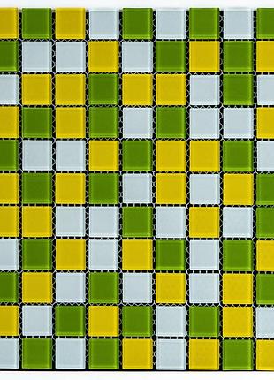Мозаїка з декоративного скла жовто-зелена 298х298х4,5мм sw-00002362