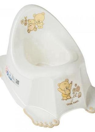 Горщик музичний "ведмедики" з протиковзною гумою (біла-перлина) po-046-118 tega