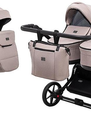 Коляска 2 в 1 для двійні adamex leo duo tip tk-72 капучино