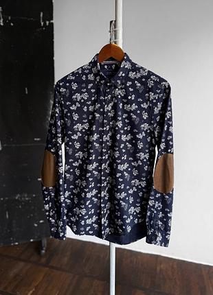 Zara man slim fit long sleeve button down shirt чоловіча сорочка з довгим рукавом