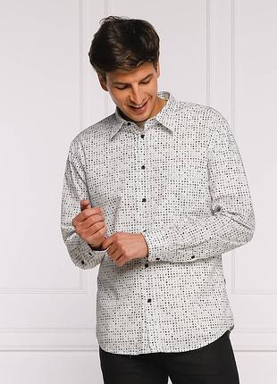 Hugo boss banks mens slim fit long sleeve button up shirt чоловіча сорочка з довгим рукавом