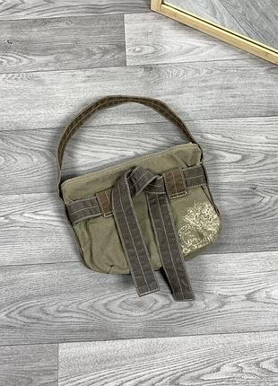 Vintage esprit bag винтаж женская сумка на плечо хаки в стиле y2k