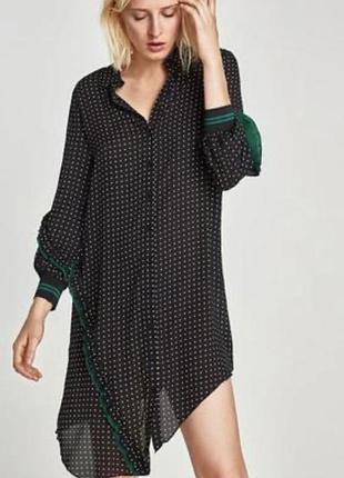 Zara polka dot black/green dress 💄🕶️