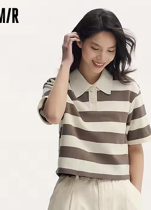 Поло-футболка semir cream/khaki новая🤍🤎💛