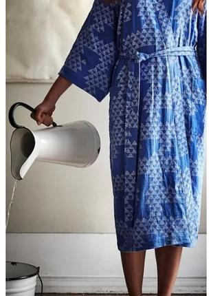 Кімоно жіноче тканина льон. ікеа. рлзмір s та l блакитного кольору. льон