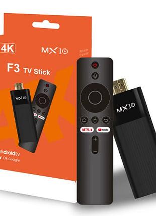 Медиаплеер (тв-приставка, смарт приставка) 2/16gb mx10-f3 tv stick 4k android 11 allwinner h313