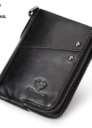 Чоловічий гаманець із натуральної шкіри. шкіряний гаманець чоловічий портмоне зі шкіри чорний
