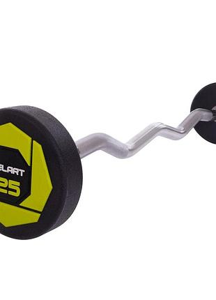 Штанга фиксированная изогнутая полиуретановая zelart urethane barbell ta-2690-25 длина-106см 25кг
