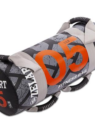 Мешок утяжелитель для функционального тренинга power bag zelart fi-0899-5 5кг черный-оранжевый