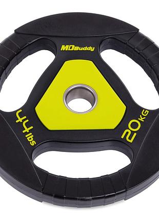 Блины диски полиуретановые с тройным хватом и металлической втулкой zelart ta-2677-20 51мм 20кг