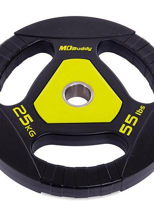 Блины диски полиуретановые с тройным хватом и металлической втулкой zelart ta-2677-25 51мм 25кг