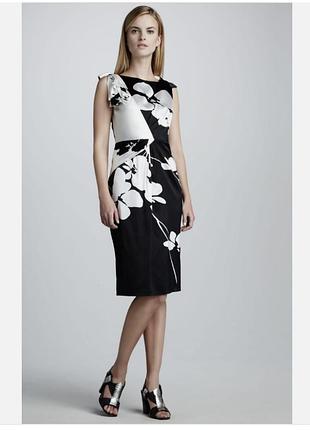 Шовкова сукня-футляр elie tahari з квітковим принттом
