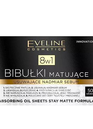 Eveline cosmetics stay matte 8-в-1 промокающие салфетки – контроль жирности для жирной и комбинированной кожи