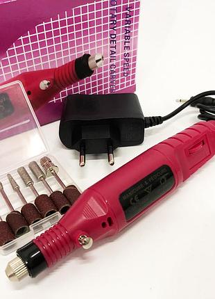 Ручний фрезер для нігтів smartus cbm-033 для манікюру та педикюру в домашніх умовах. колір: бордовий    2fg4