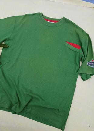 Качественная зелёная футболка с карманом, xl-xxl, heineken nederland .