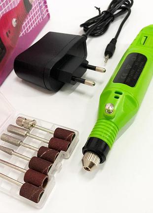 Ручний фрезер для нігтів smartus cbm-033 для манікюру та педикюру в домашніх умовах. колір: зелений    2fg4